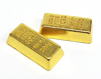 Goldbarren 2 Stück 10x25mm